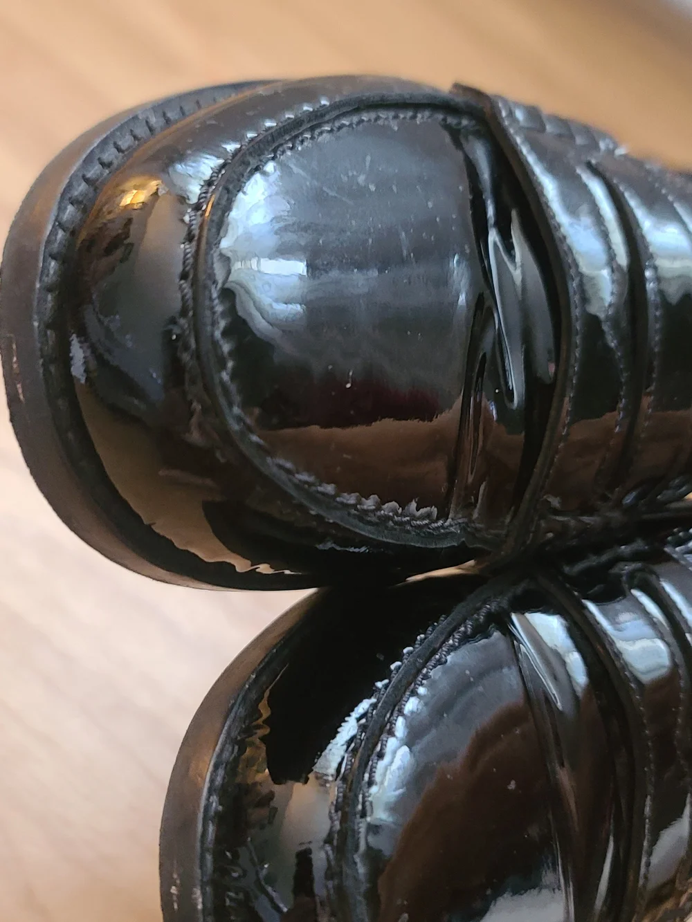 Sezane Black Patent Leather Penny Loafers